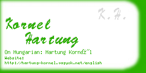 kornel hartung business card